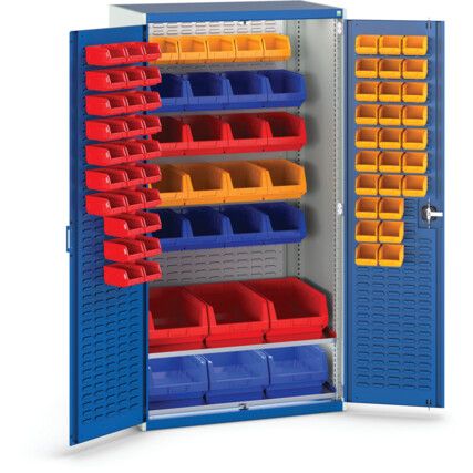 Cubio Storage Cabinet, 2 Doors, Blue, 2000 x 1050 x 650mm