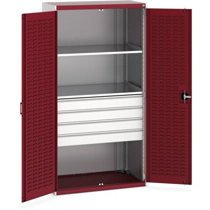 CUBIO CUPBOARD WITH LOUVRE DOORS,2 SHELVES,4 1050X650X2000H