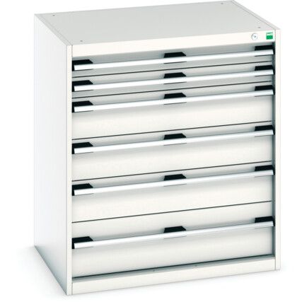 CUBIO DRAWER CABINET WITH 6 DRAWERS 800X650X900H RAL7035