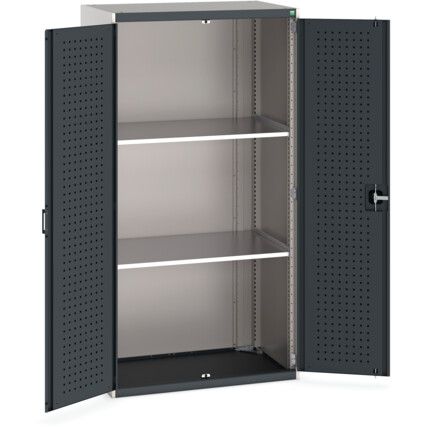 CUBIO CUPBOARD WITH PERFO DOORS &2 SHELVES 1050X650X2000H