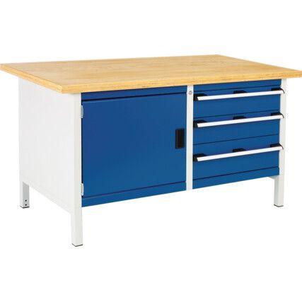 Cubio Workbench KW 1578 3 Drawer, 1 Cupboard