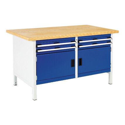 Cubio Workbench KW 1578 4 Drawer, 2 Cupboard