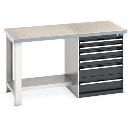 CUBIO BENCH (LINO) WITH 6 DRAWER CABINET 1500X750X840H