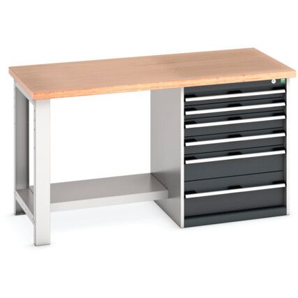 CUBIO BENCH (MPX) WITH 6 DRAWER CABINET 1500X750X840H