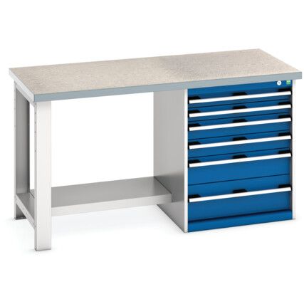 CUBIO BENCH (LINO) WITH 6 DRAWER CABINET 1500X750X840H