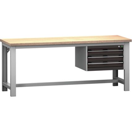 CUBIO BENCH (MPX) WITH 3 DRAWER CABINET 2000X750X840H