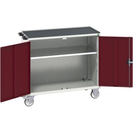 VERSO MOBILE CABINET 1050X650X965H TOP TRAY RAL7035/3004