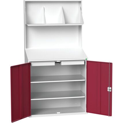 VERSO LECTERN W/ BACKPANEL FILEHOLDER 2SHELVES2DRAWER RAL7035/3004