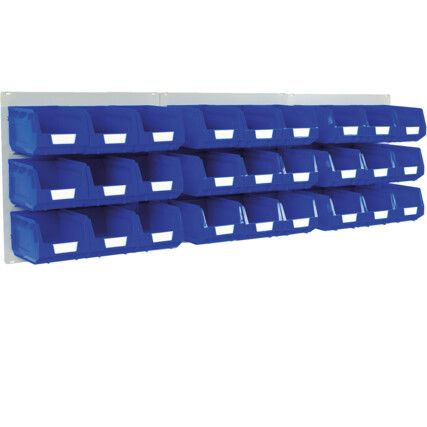 FLAT LOUVRE PANEL AND BIN KIT 3 X0.5M WITH 48 BLUE BINS