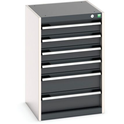 CUBIO CABINET WITH 6 DRAWERS 525X525X800H RAL7035/7016