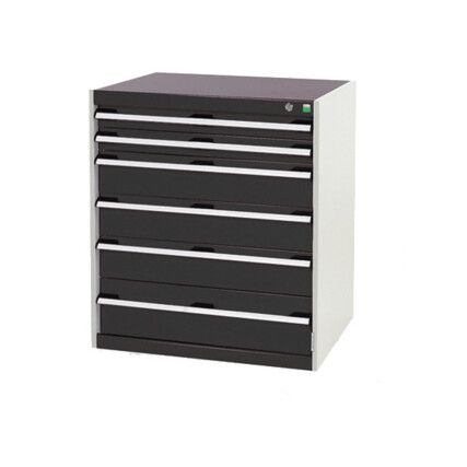 CUBIO CABINET WITH 6 DRAWERS 800X525X900H RAL7035/7016