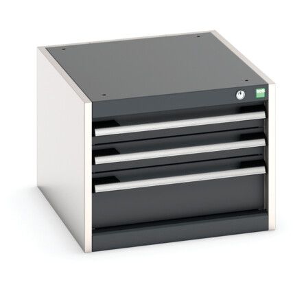 CUBIO DRAWER CABINET WITH 3 DRAWERS 525X650X400H RAL7035/7016