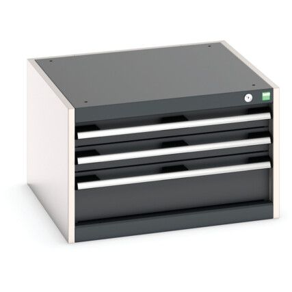 CUBIO DRAWER CABINET WITH 3 DRAWERS 650X650X400H RAL7035/7016