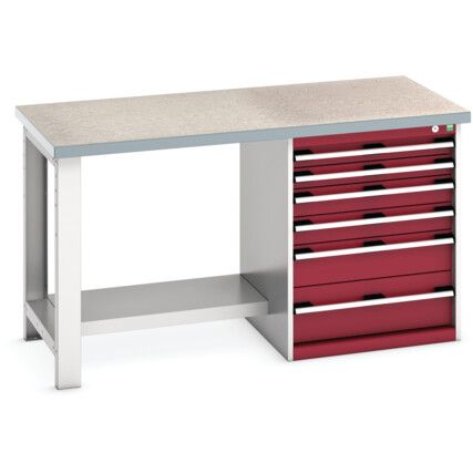 CUBIO BENCH (LINO) WITH 6 DRAWER CABINET 1500X750X840H