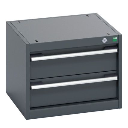 40010005.77V CABINET 2 DRAWERS 75KG UDL PER DRAWER/SHELF DARK GREY