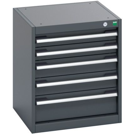 40010015.77V CABINET 5 DRAWERS 75KG UDL PER DRAWER/SHELF DARK GREY