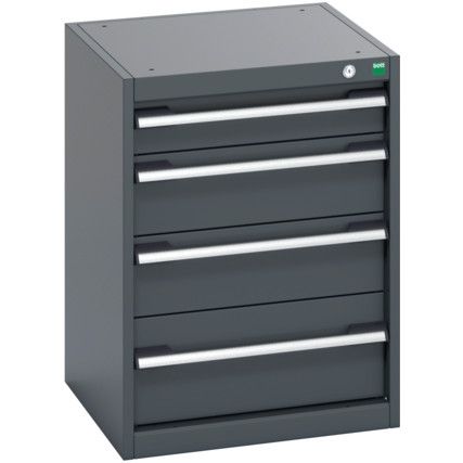 40010021.77V CABINET 4 DRAWERS 75KG UDL PER DRAWER/SHELF DARK GREY