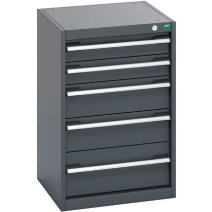 40010027.77V CABINET 5 DRAWERS 75KG UDL PER DRAWER/SHELF DARK GREY