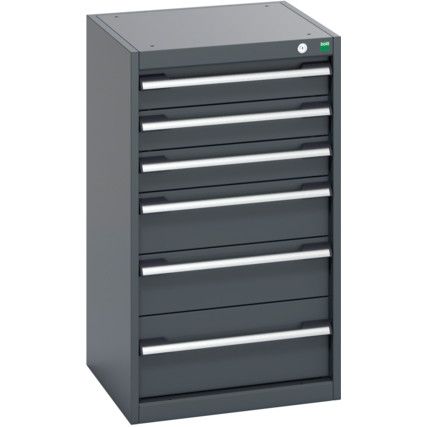 40010039.77V CABINET 6 DRAWERS 75KG UDL PER DRAWER/SHELF DARK GREY