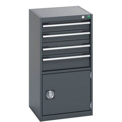 40010043.77V CABINET 4 DRAWERS/DO OR 75KG UDL PER DRAWER DARK GREY