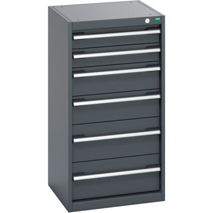 40010047.77V CABINET 6 DRAWERS 75KG UDL PER DRAWER/SHELF DARK GREY