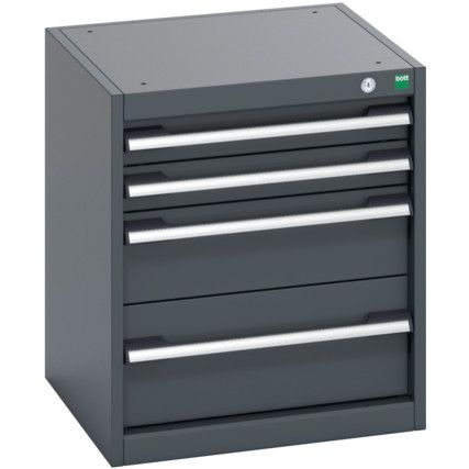 40010112.77V CABINET 4 DRAWERS 75KG UDL PER DRAWER/SHELF DARK GREY