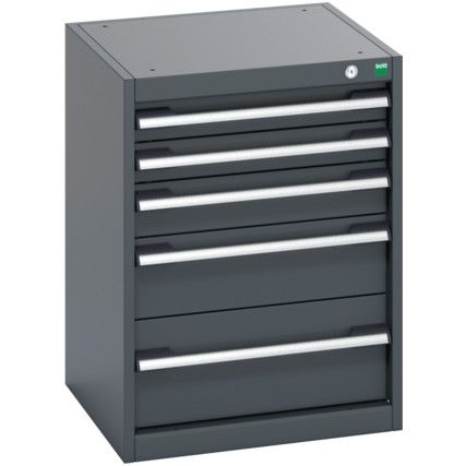 40010115.77V CABINET 5 DRAWERS 75KG UDL PER DRAWER/SHELF DARK GREY