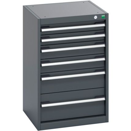 40010117.77V CABINET 6 DRAWERS 75KG UDL PER DRAWER/SHELF DARK GREY