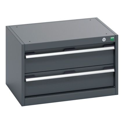 40011037.77V CABINET 2 DRAWERS 75KG UDL PER DRAWER/SHELF DARK GREY