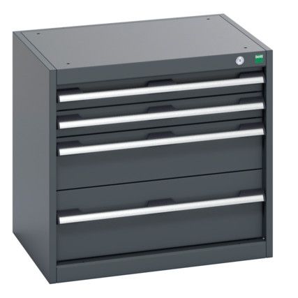 40011040.77V CABINET 4 DRAWERS 75KG UDL PER DRAWER/SHELF DARK GREY