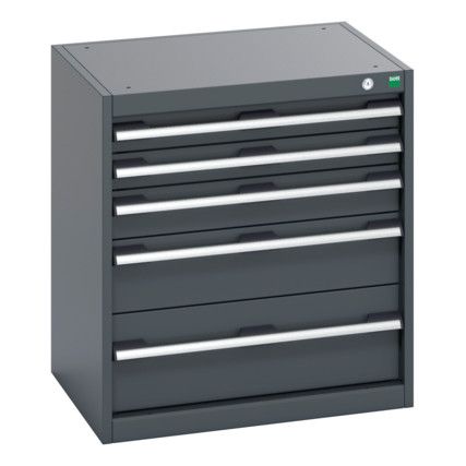 40011042.77V CABINET 5 DRAWERS 75KG UDL PER DRAWER/SHELF DARK GREY