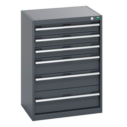 40011050.77V CABINET 6 DRAWERS 75KG UDL PER DRAWER/SHELF DARK GREY