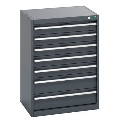 40011051.77V CABINET 7 DRAWERS 75KG UDL PER DRAWER/SHELF DARK GREY