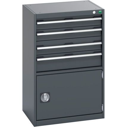 40011052.77V CABINET 4 DRAWERS/DO OR 75KG UDL PER DRAWER DARK GREY