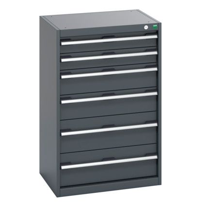 40011054.77V CABINET 6 DRAWERS 75KG UDL PER DRAWER/SHELF DARK GREY