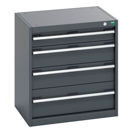 40011062.77V CABINET 4 DRAWERS 75KG UDL PER DRAWER SHELF DARK GREY