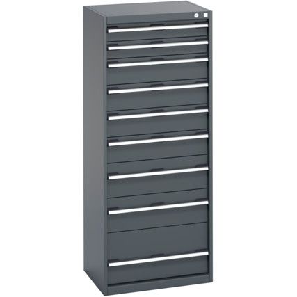 40011066.77V CABINET 9 DRAWERS 75KG UDL PER DRAWER SHELF DARK GREY