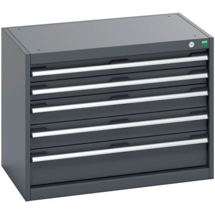 40012005.77V CABINET 5 DRAWERS 75KG UDL PER DRAWER SHELF DARK GREY