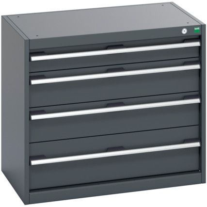 40012011.77V CABINET 4 DRAWERS 75KG UDL PER DRAWER SHELF DARK GREY