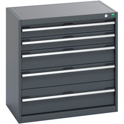 40012017.77V CABINET 5 DRAWERS 75KG UDL PER DRAWER SHELF DARK GREY