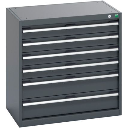 40012019.77V CABINET 6 DRAWERS 75KG UDL PER DRAWER SHELF DARK GREY