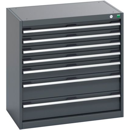 40012021.77V CABINET 7 DRAWERS 75KG UDL PER DRAWER SHELF DARK GREY