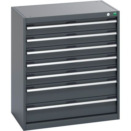 40012029.77V CABINET 7 DRAWERS 75KG UDL PER DRAWER SHELF DARK GREY