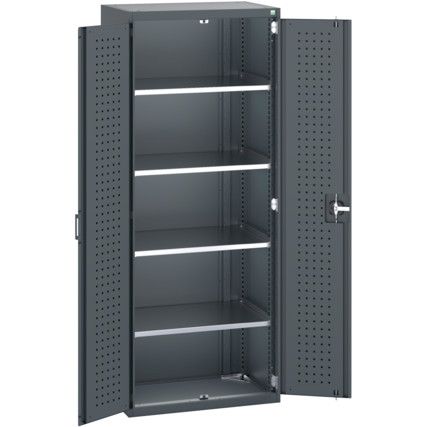 40012084.77V CUPBOARD 4 SHELVES 75KG UDL   DRAWER SHELF DARK GREY