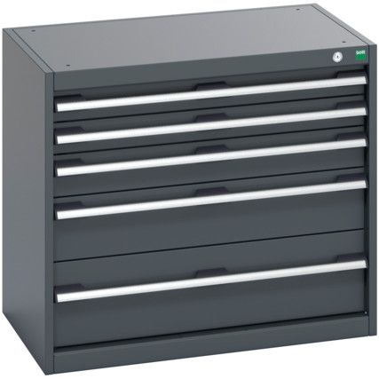 40012095.77V CABINET 5 DRAWERS 75KG UDL PER DRAWER SHELF DARK GREY