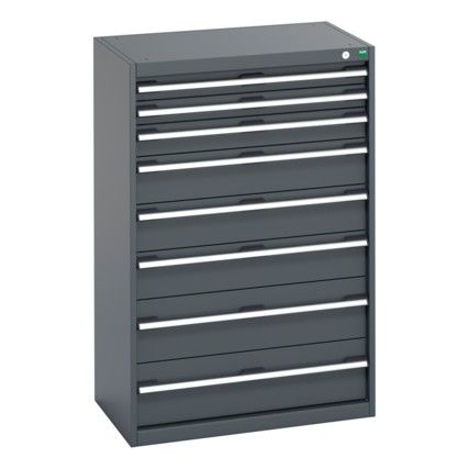 40012106.77V CABINET 8 DRAWERS 75KG UDL PER DRAWER SHELF DARK GREY