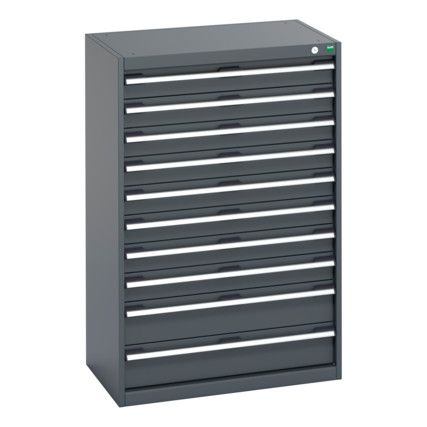 40012108.77V CABINET 10 DRAWERS 75KG UDL   DRAWER SHELF DARK GREY