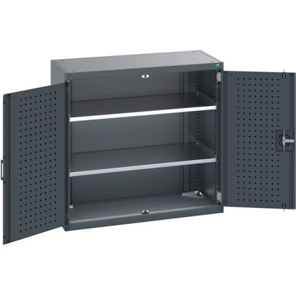 40013047.77V CUPBOARD 2 SHELVES 75KG UDL   DRAWER SHELF DARK GREY