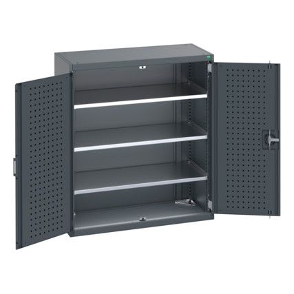 40013048.77V CUPBOARD 3 SHELVES 75KG UDL   DRAWER SHELF DARK GREY