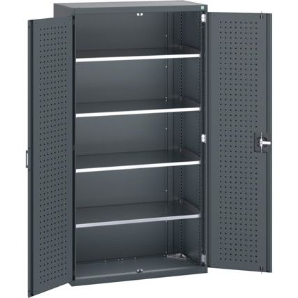 40013053.77V CUPBOARD 4 SHELVES 75KG UDL   DRAWER SHELF DARK GREY